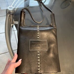 American Angel black leather crossbody